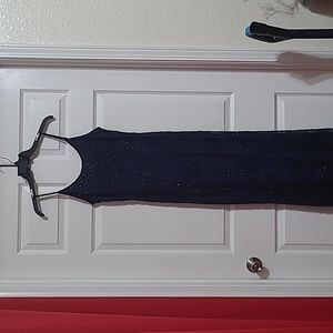 Elegant Blue Beaded Dress